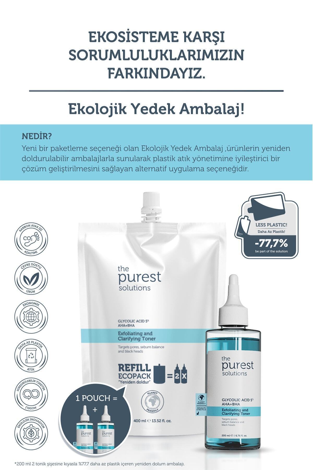 Canlandırıcı,Gözenek Sıkılaştırıcı Tüm Ciltler Için Glikolik Asit Tonik Ekolojik Yedek Paket 400 ml — TPS171 — تصویر 4 از 4