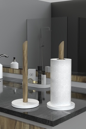EOCRAFT Beyaz Granit Mermer Kağıt Havluluk Peçetelik Banyo Sofra Mutfak Ahşap...