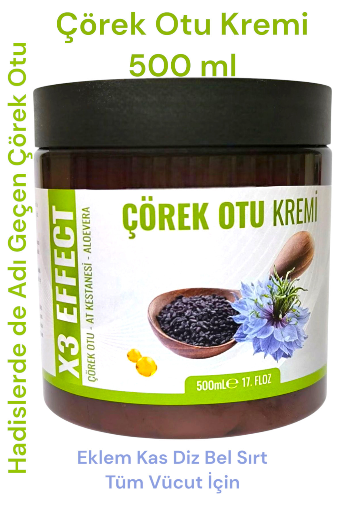 Çörek Otu Kremi 500 ml - Dev Mega Boy Çörek Otu Yağlı Masaj Kremi — ULFİSU-500ML-COREK-OTU-KREM1 — تصویر 5 از 5