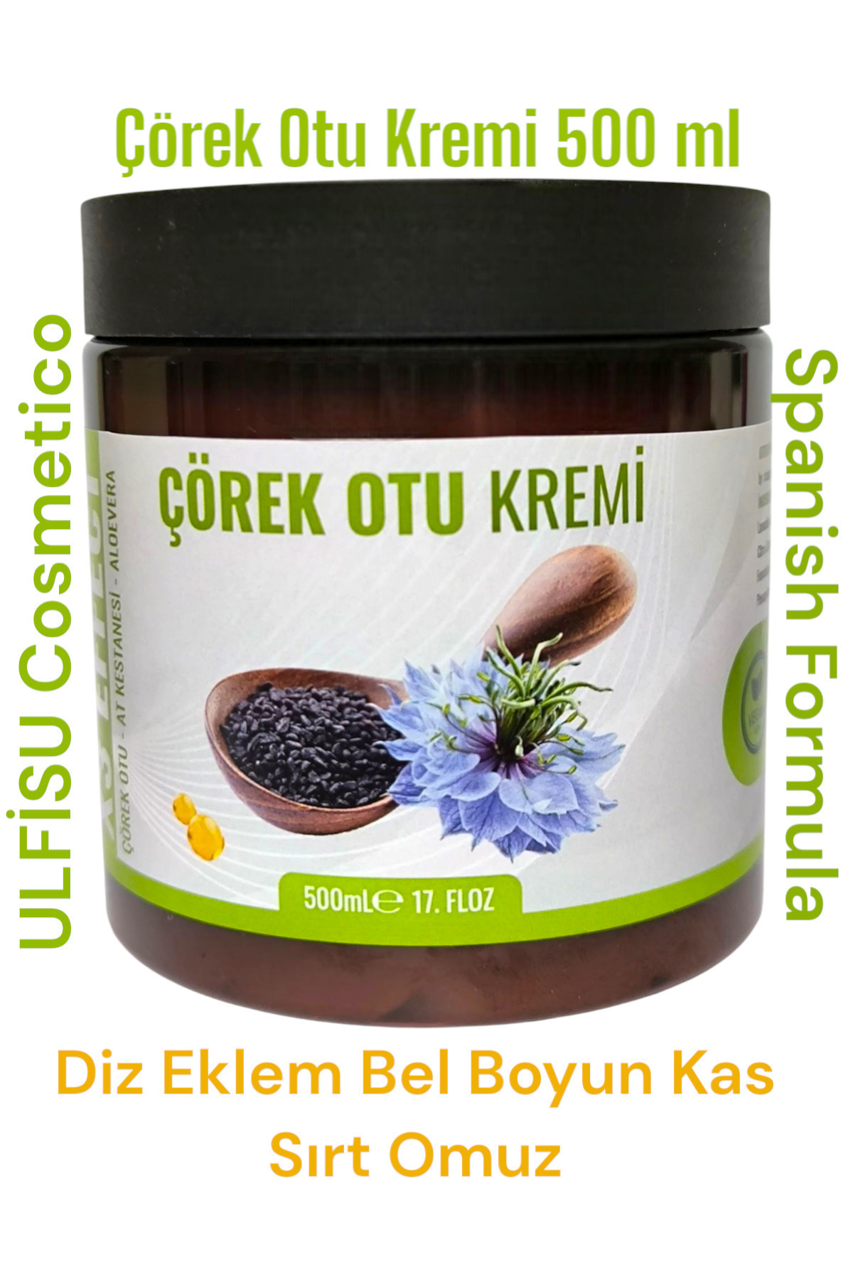 Çörek Otu Kremi 500 ml - Dev Mega Boy Çörek Otu Yağlı Masaj Kremi — ULFİSU-500ML-COREK-OTU-KREM1 — تصویر 4 از 5