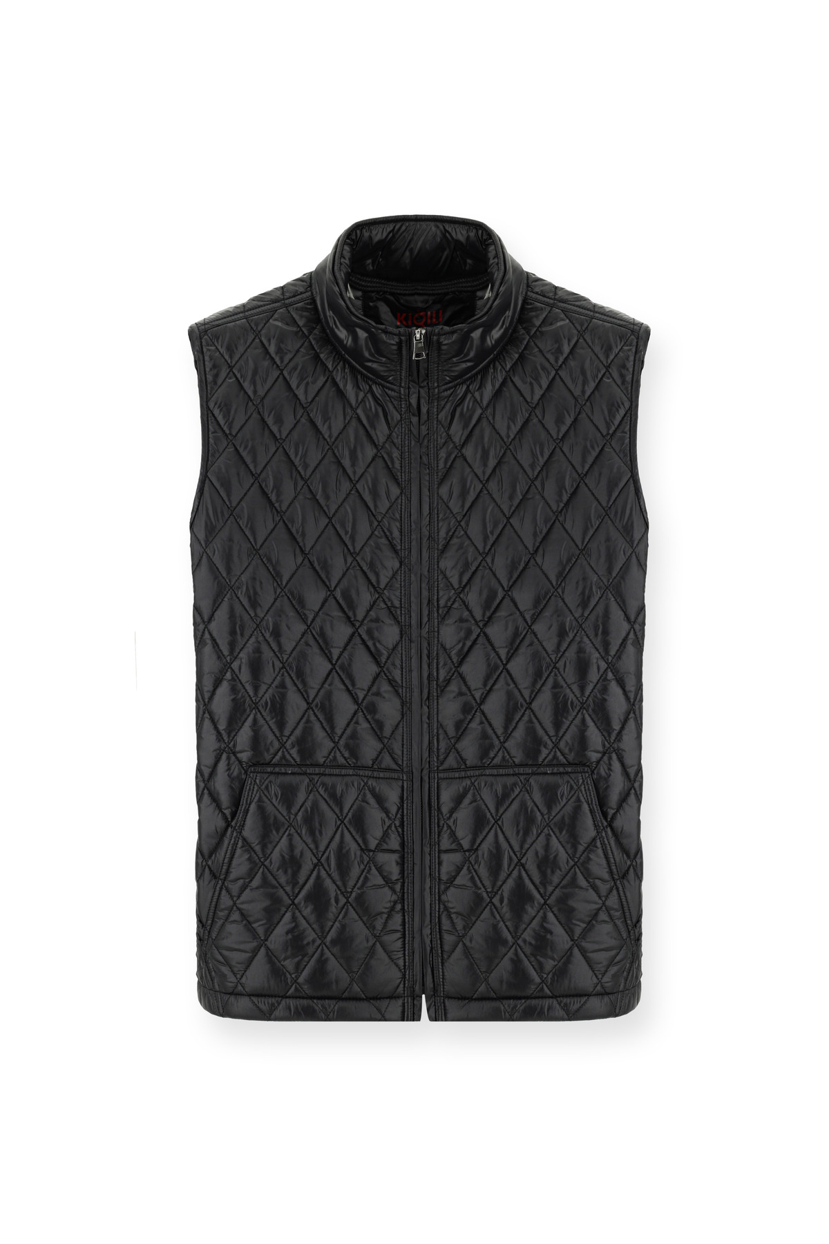 Kiğılı  Dik Yaka Cepli Fermuarlı Kapitone Spor Yelek - Görsel 6