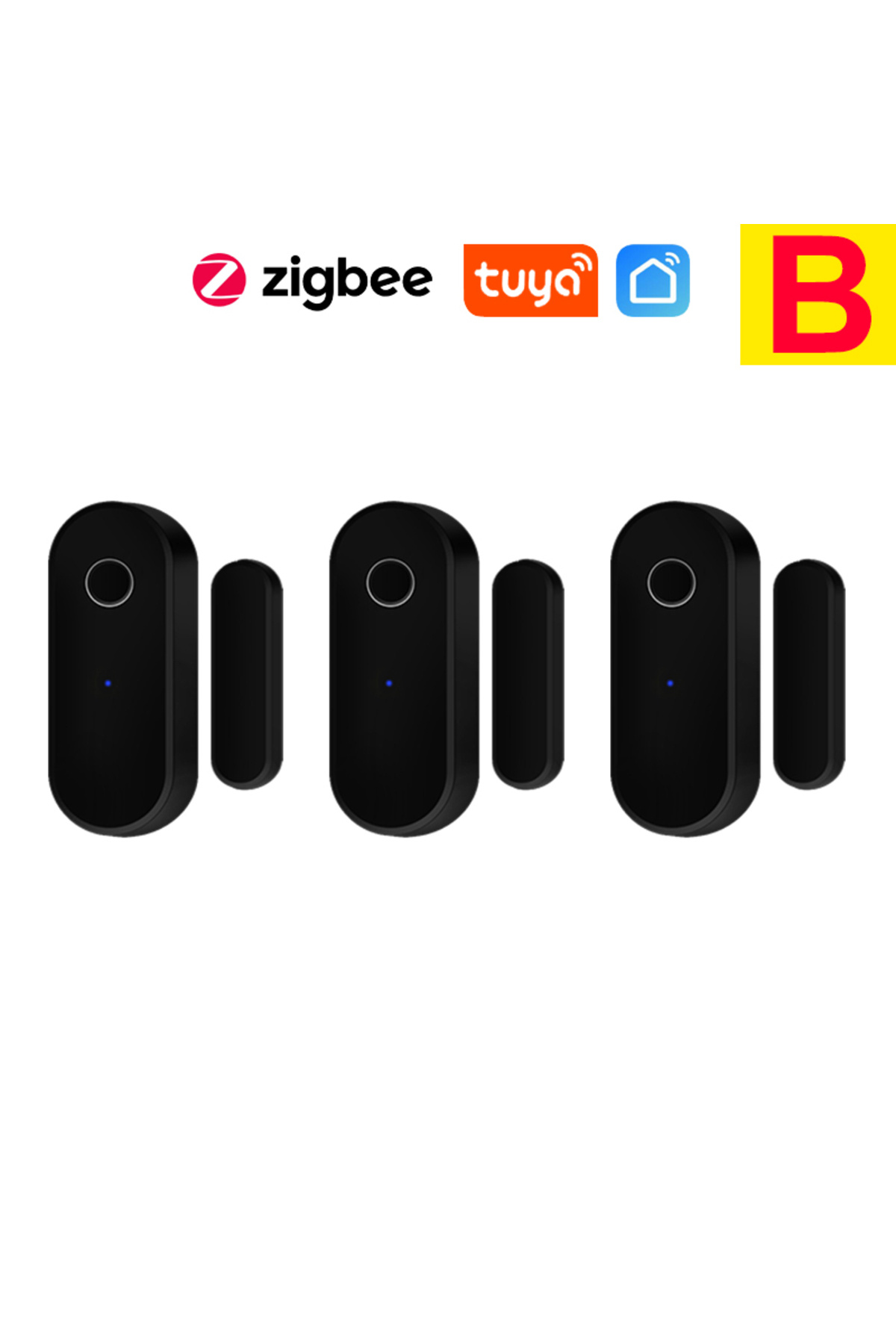 Choice-Option B Tuya Smart Zigbee Door Sensor Door Window Open Close Detector Black Smart Home Security Sys 1