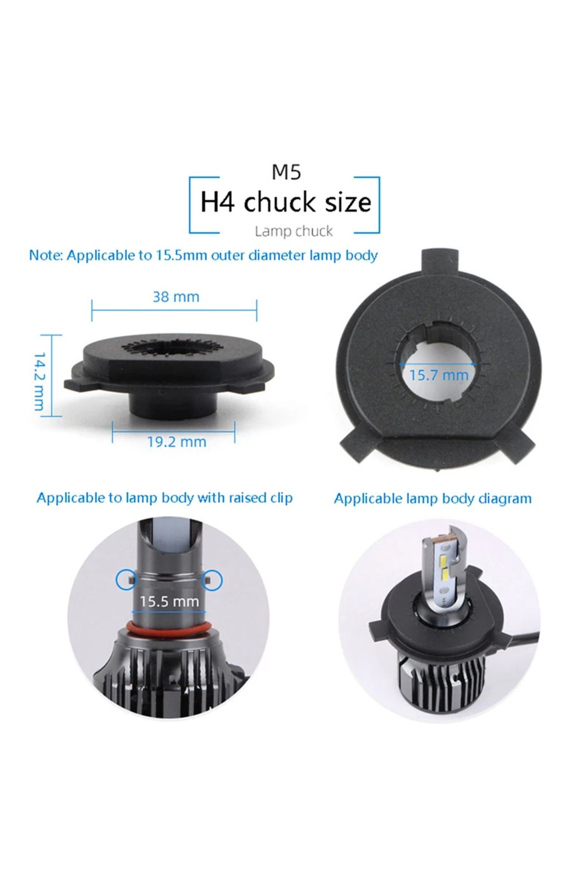 Choice-Socket-h4 1Pcs Car LED Headlight Bulb Base Adapter Socket Holder 9006-HB4/9005-HB3/H11/H7/H4/H3/H1 H 1