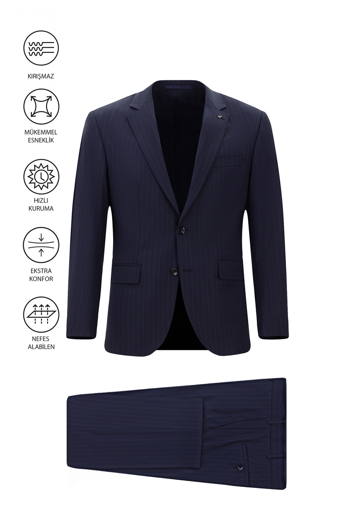 کیگیلی کت و شلوار فلکس با کیف، کت و شلوار کلاسیک پشمی راه راه