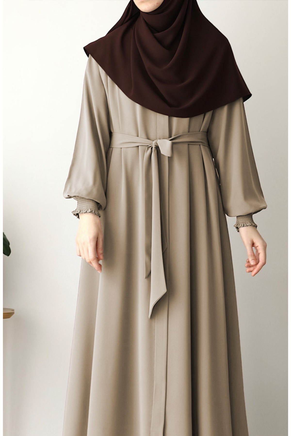 suhneva Asel Mevlana Kloş Ferace Soft Krem