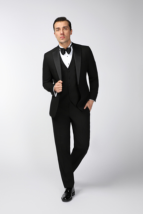 Kiğılı Regular Fit Mono Yaka Yelekli Smokin & Damatlık