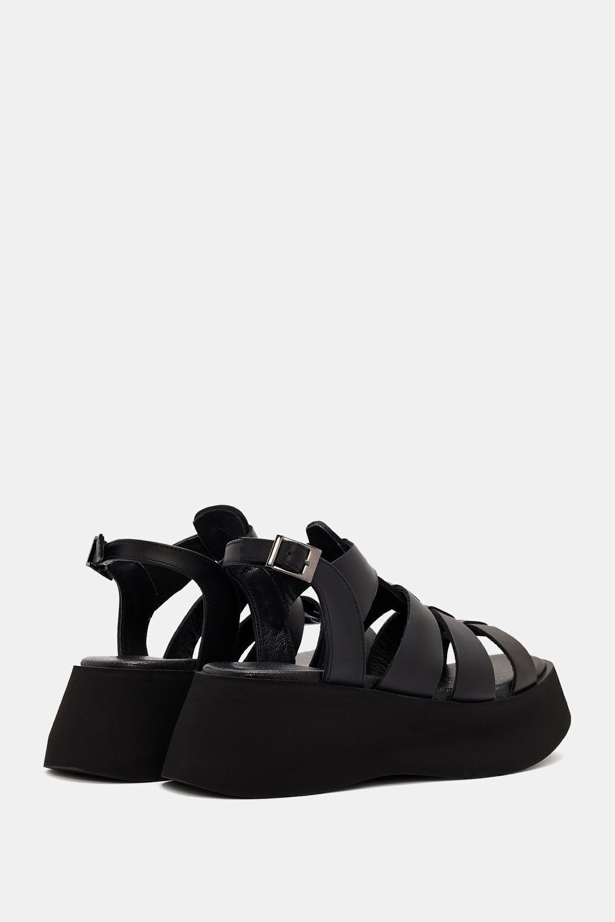 Bestyle-Mariel Femei - Sandale negre din piele naturală 5