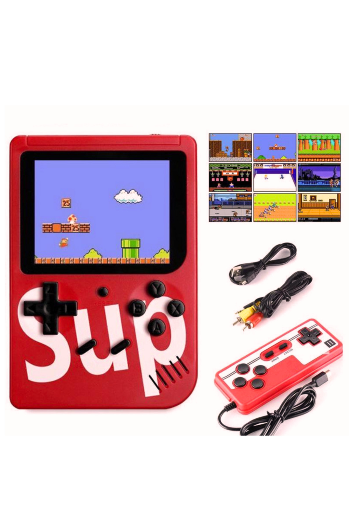 Blasko-Mini portable console 400 games, 3" LCD screen, battery, TV connection and 2 players 3
