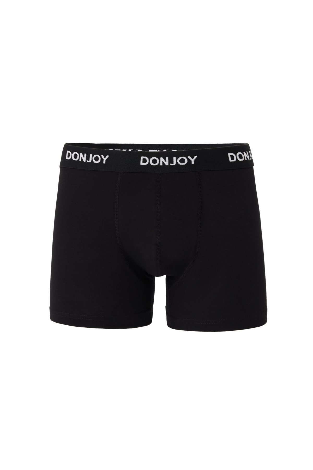 don joy Erkek 10'lu Pamuklu Likralı Penye Beli Lastikli Siyah Boxer görsel 5