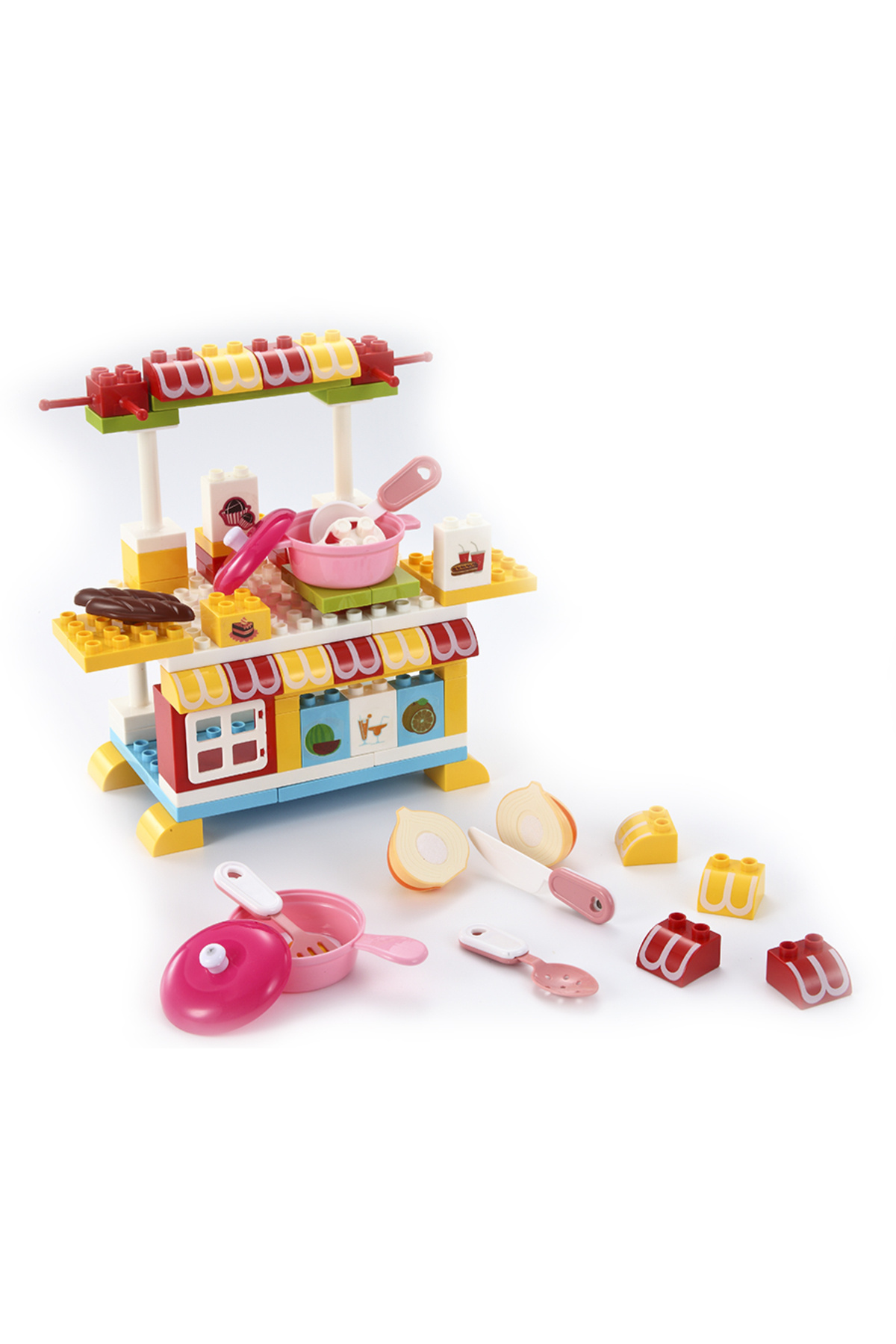 مجموعه آشپزخانه شبیه‌سازی‌شده کودکان شور، شامل ۸۱ قطعه بلوک ساختنی