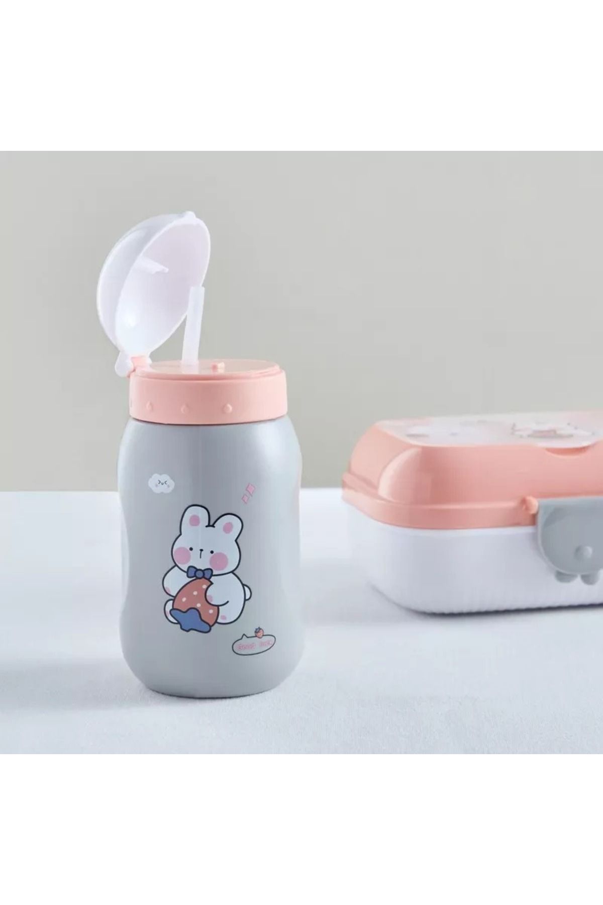 Home Box-Neo Teddy Lunch Box and Sip Bottle Set with Spoon and Fork - 500 ml 2