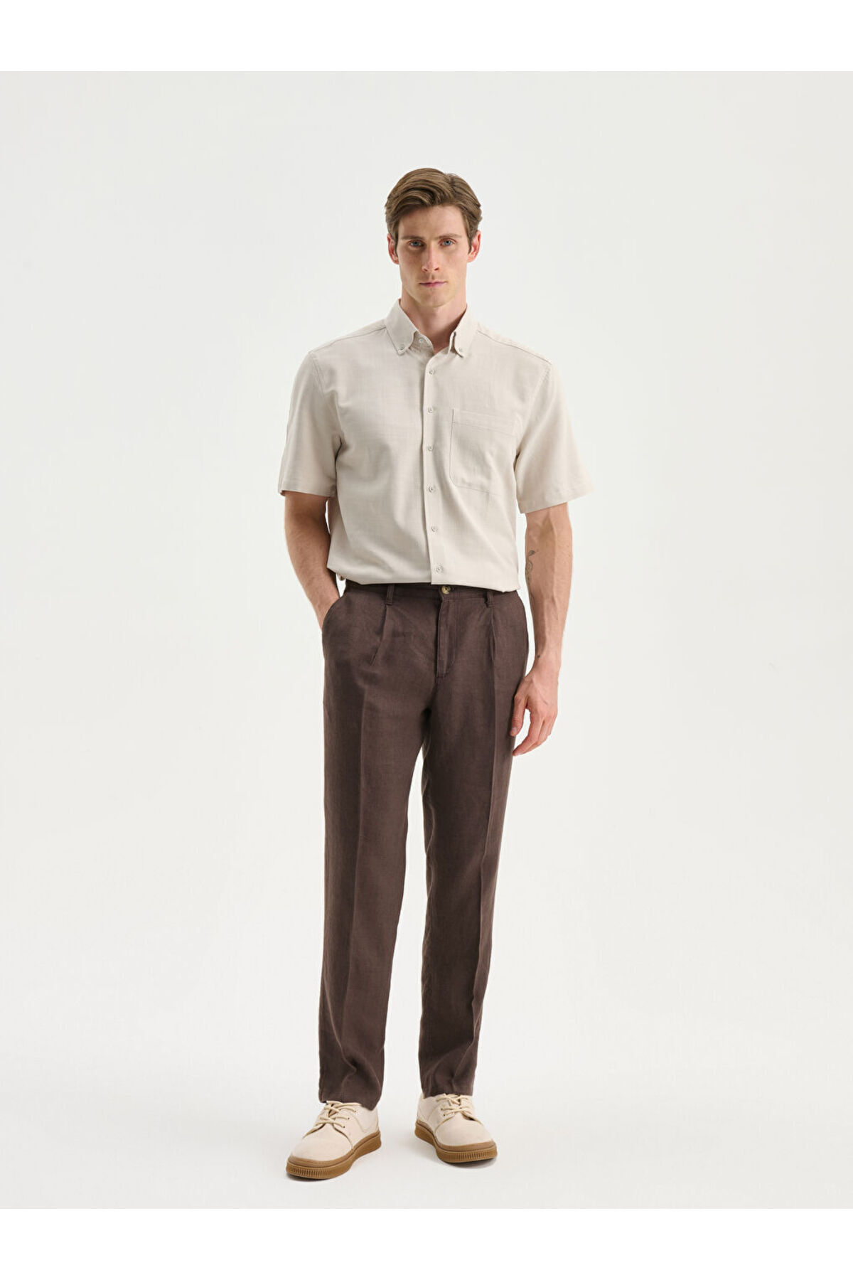 LC Waikiki-Create Your Style with Uzg Store |   Standard Fit Linen Men's Trousers 1