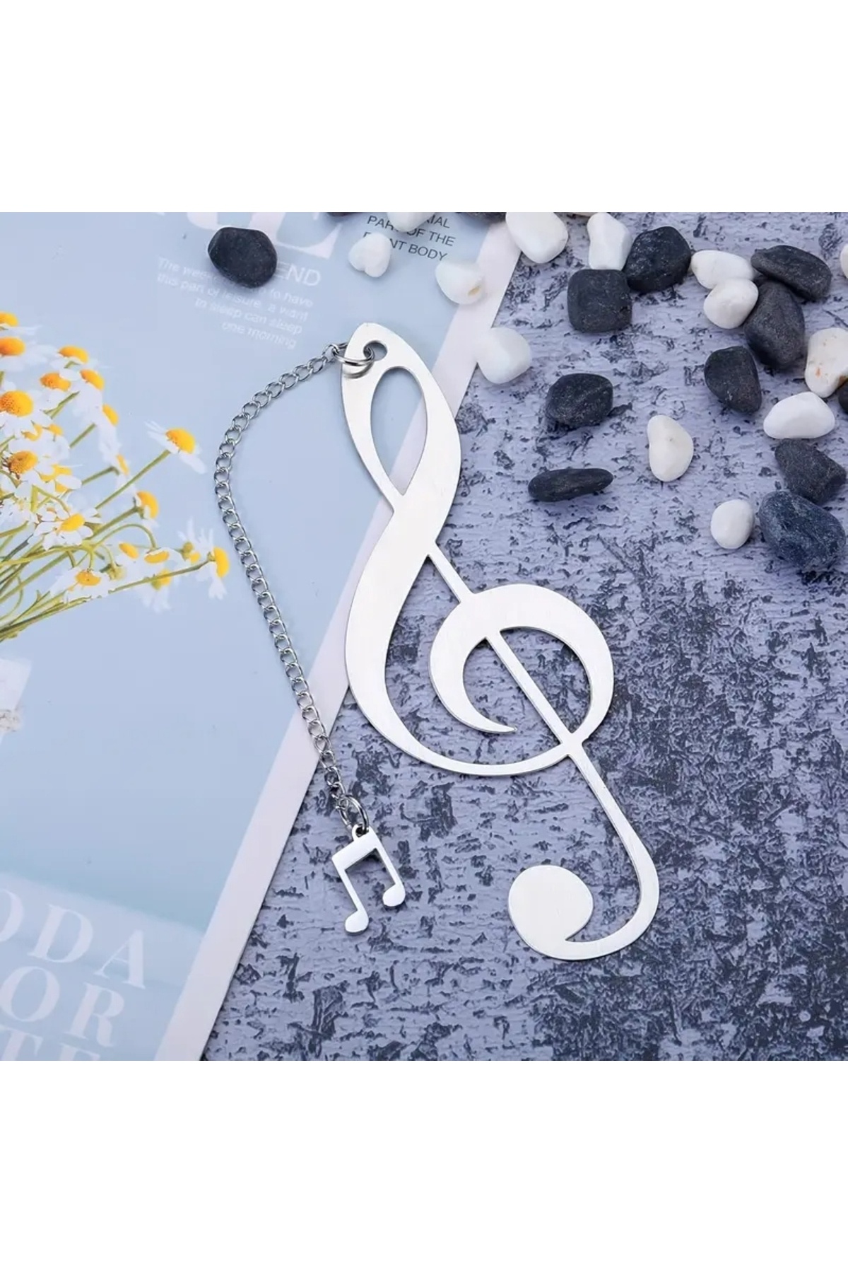 GlassySKY 1 Adet Sol Anahtarı Metal Kitap Ayraç Nota Müzik Öğretmen Muzisyen Arkadaş Hediyelik