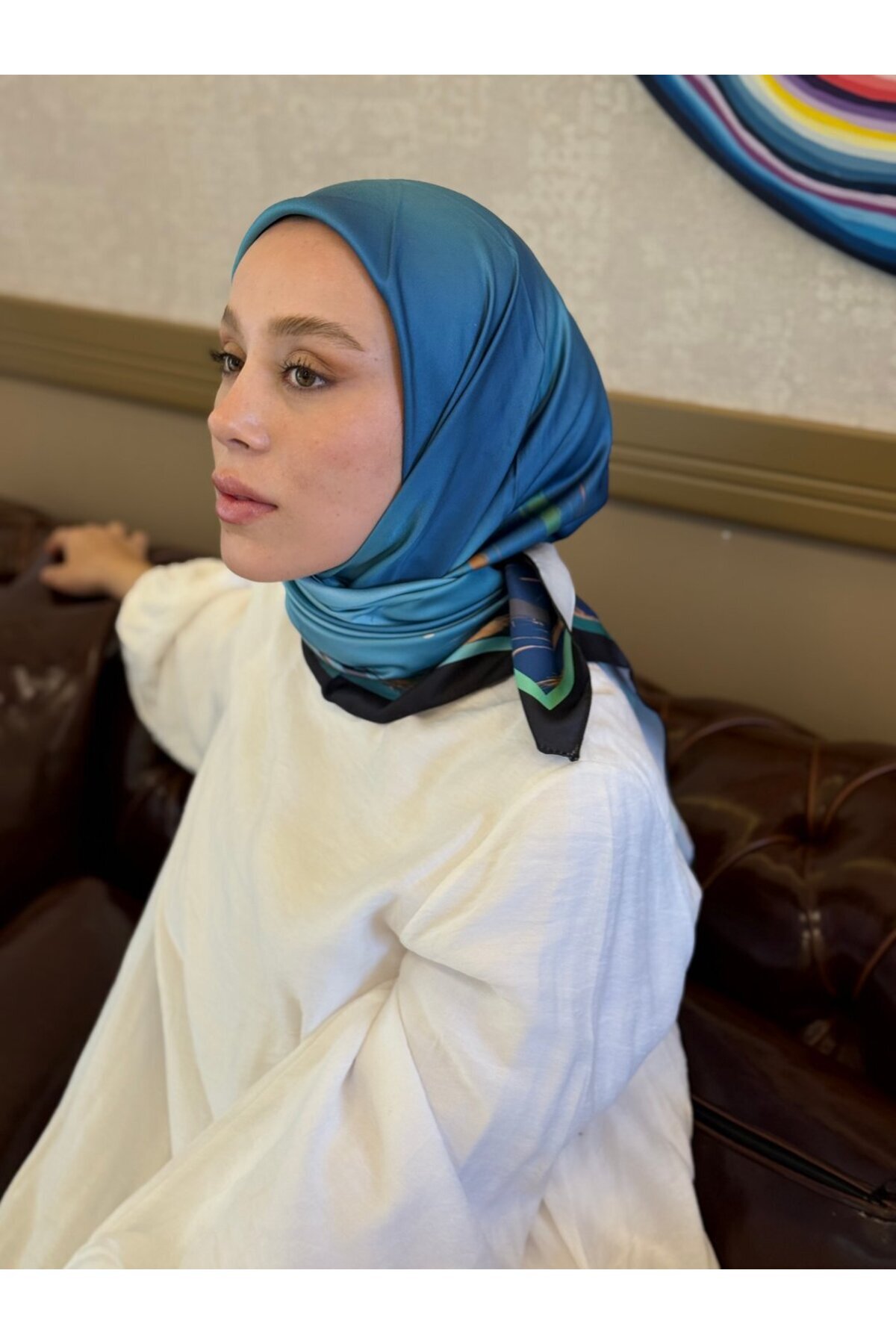 Modakaşmir-Linea Pattern Twill Scarf 1