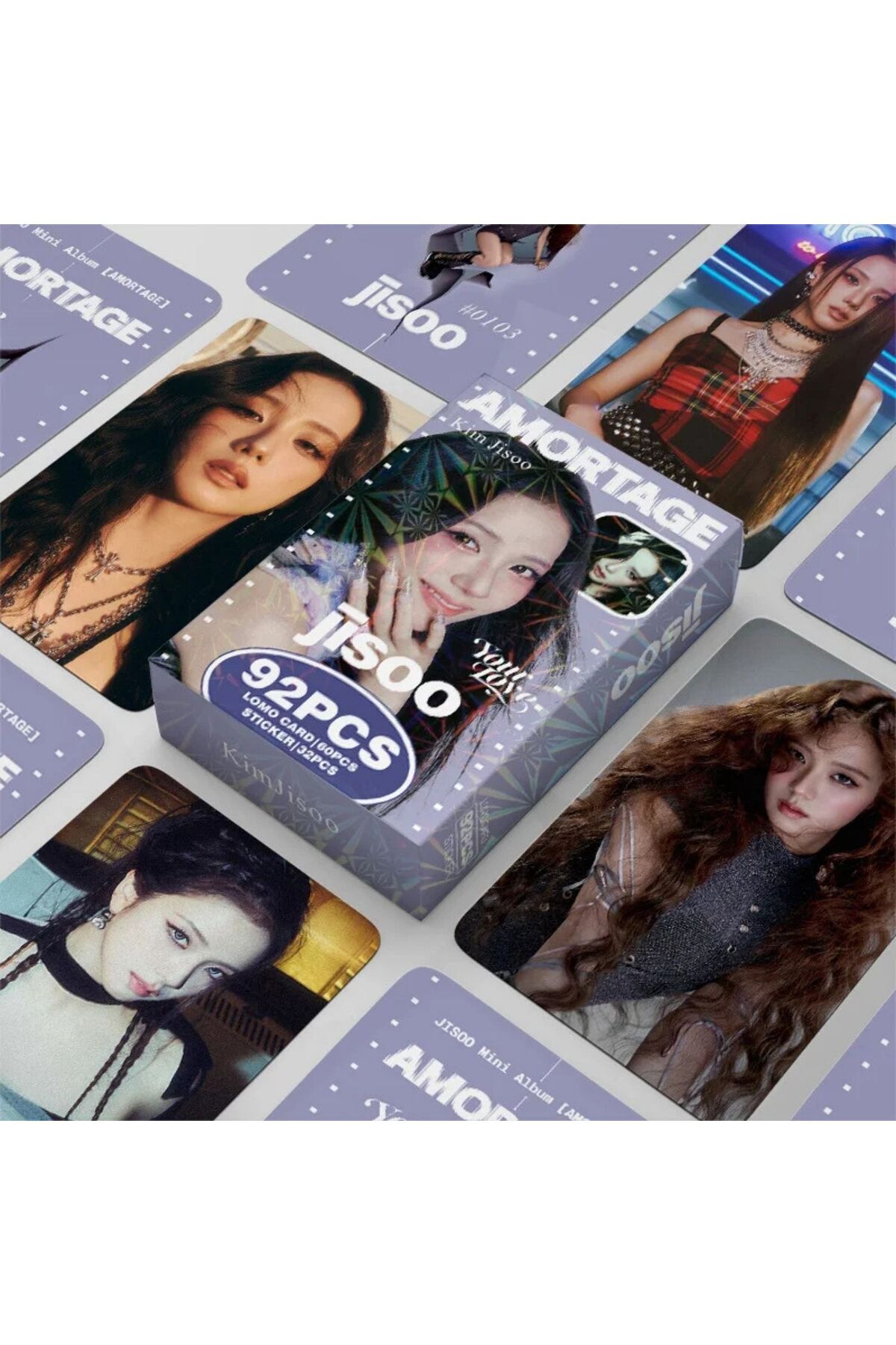 Kpop Dünyasi BLACKPINK Jisoo '' Amortage '' Çift Yön Baskılı Lomo Card Seti (60 Pcs)
