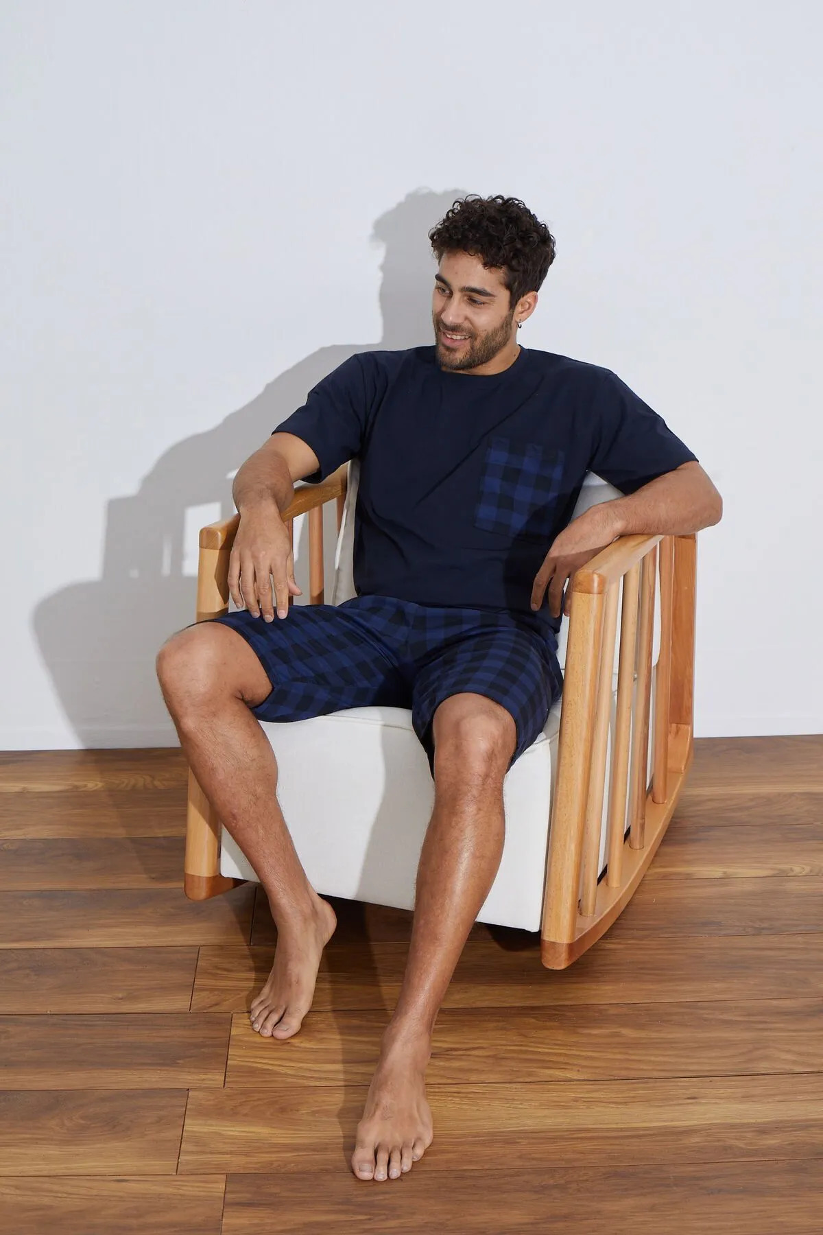 Ayans Pijama-Σετ ανδρικές πιτζάμες Capri από χτενισμένο βαμβακερό μονό ζέρσεϊ 4