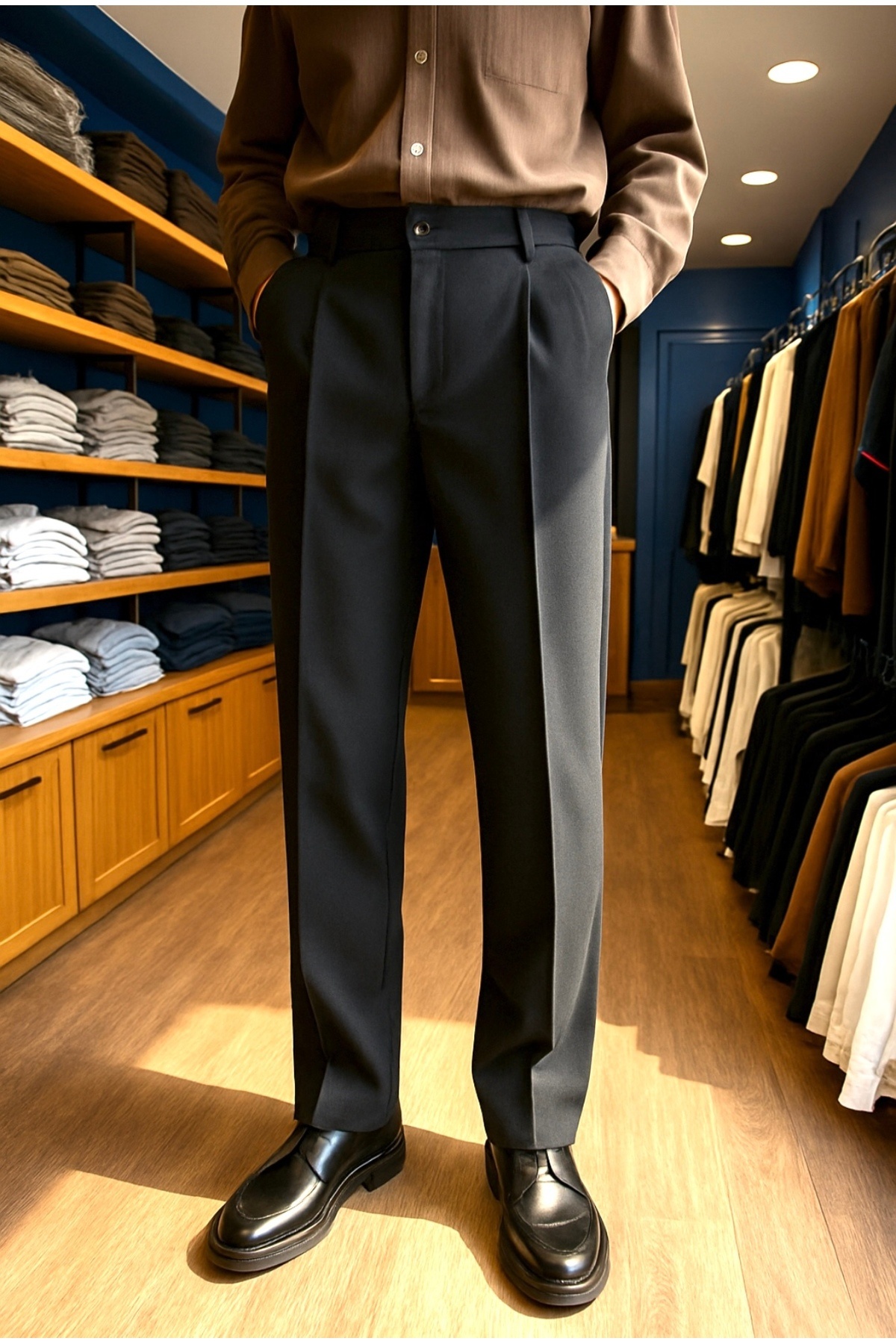town walker Erkek Old Money Regular Kalıp Kumaş Pantolon