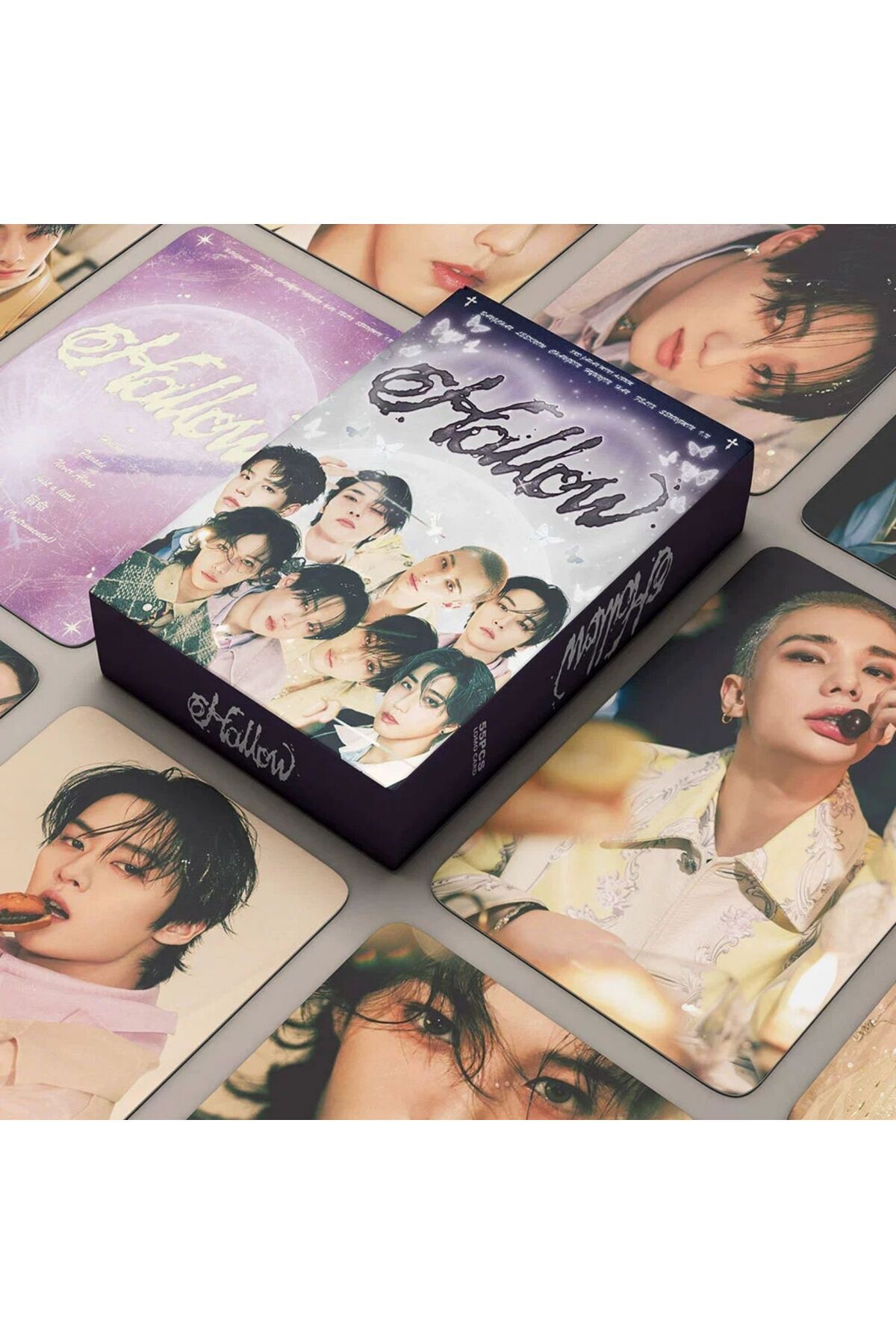 Kpop Dünyasi STRAY KIDS '' Hallow '' Çift Yön Baskılı Lomo Card Seti