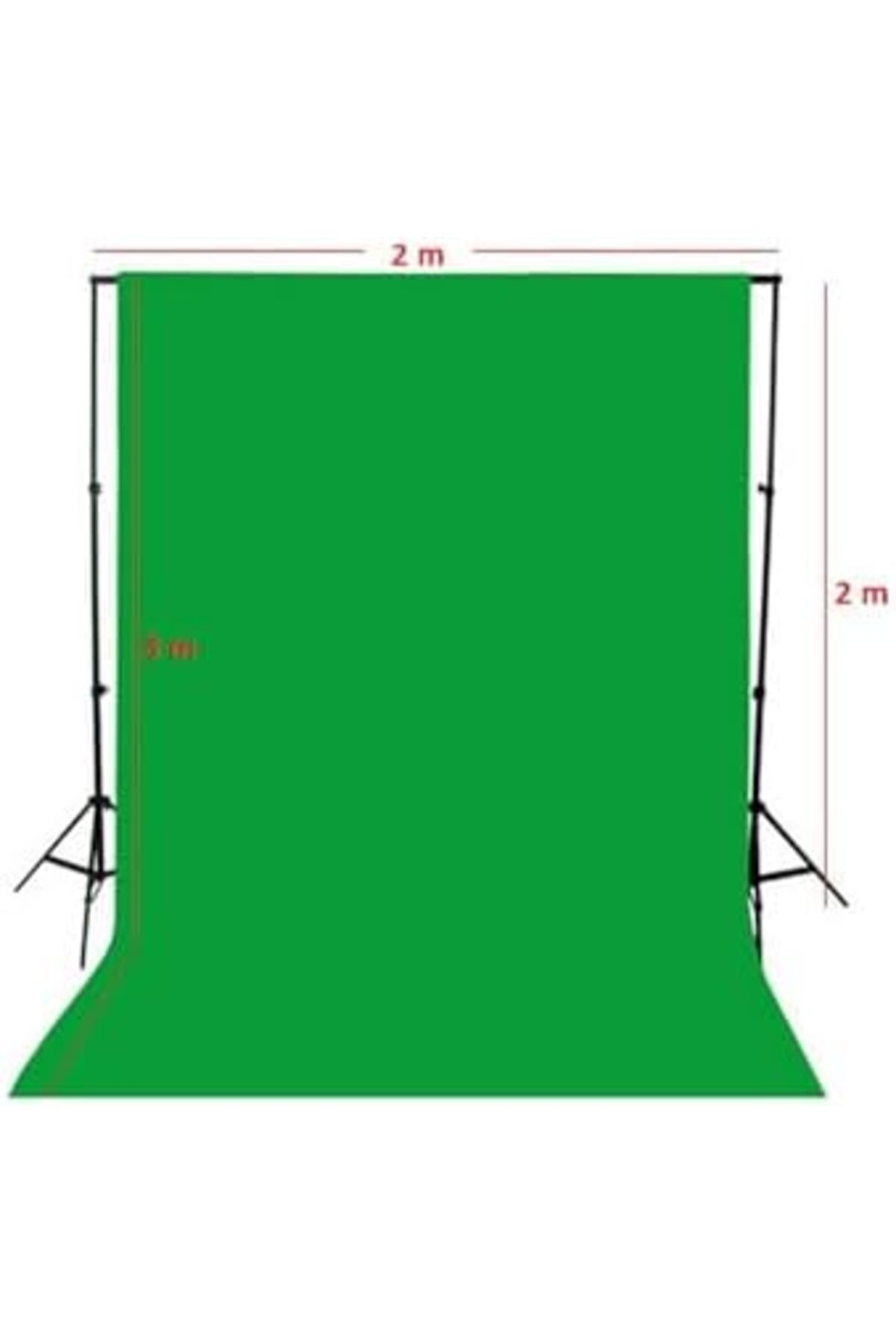 PRStoRe 2x3m Yeşil Fon Perde + Fon Standı Seti 3 Mandal Green Screen Background StorePR 1063348