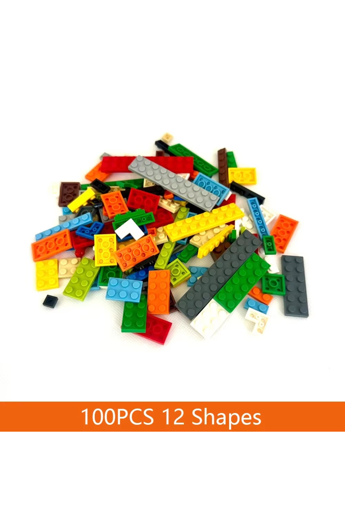 رنگ‌های مخلوط ۱۰۰ عدد ۱۲ شکل بلوک‌های ساختمانی با نقاط ریز، آجرهای رنگارنگ آموزشی و خلاقانه S
