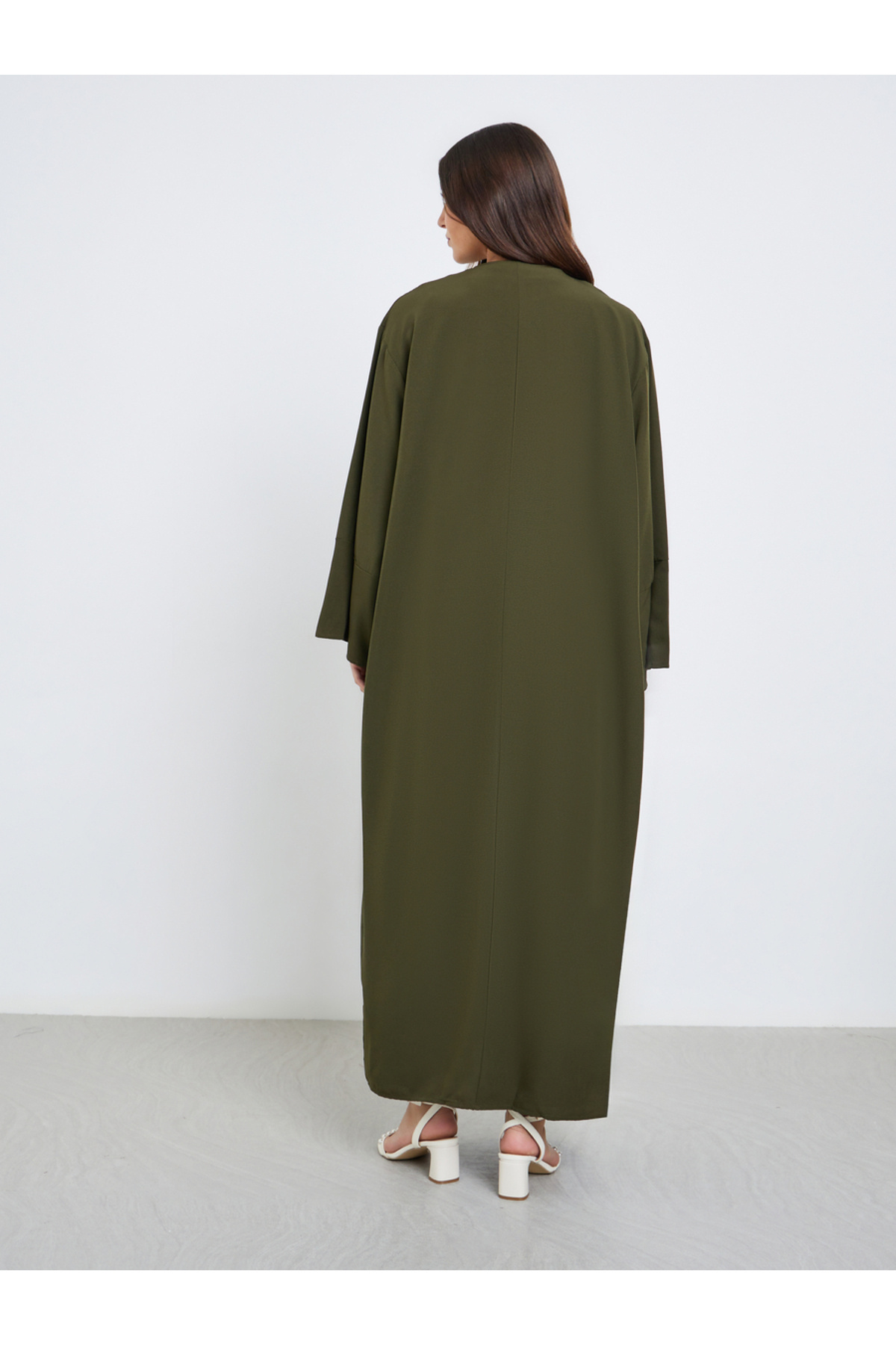 Styli-Textured Abaya with Button Loop Closure 5
