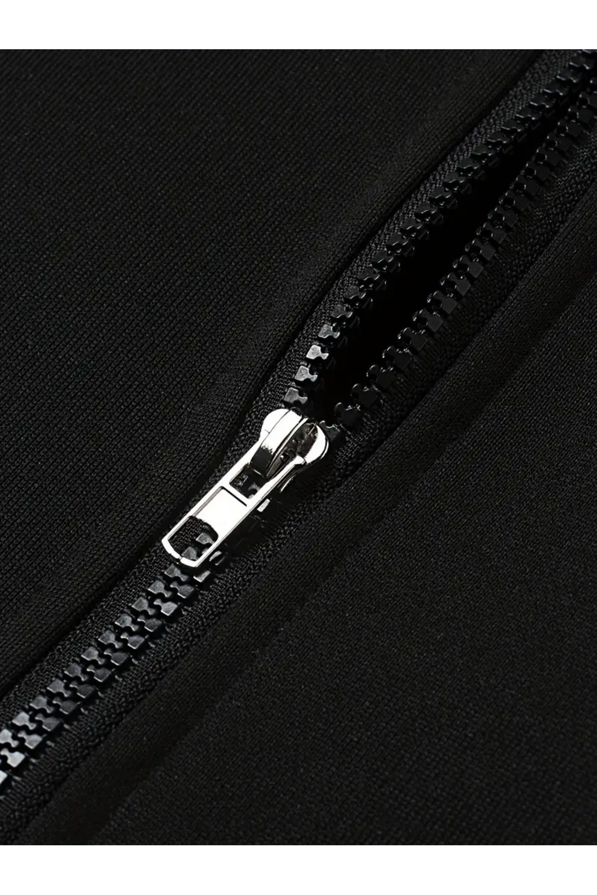 Gothic Baskılı Oversize Fermuarlı Siyah Unisex Kapüşonlu Hırka — مشکی gthc1847914 — تصویر 3 از 4