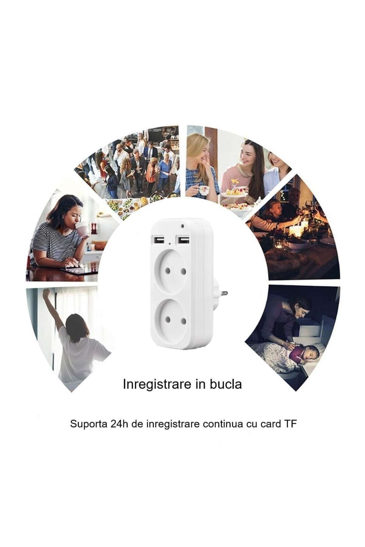 OEM-WIFI Spy Camera, TSS- PEU2W Hidden in Double Socket, 5MP Full HD, Audio-Video, with Application 6