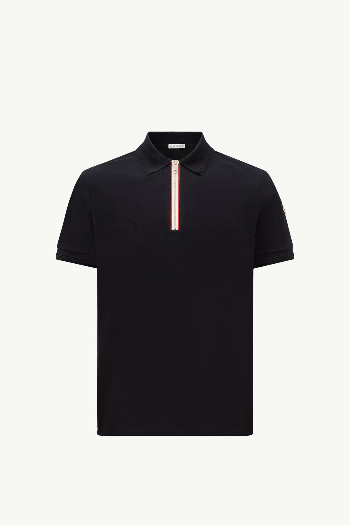 Moncler Üç Renkli Trim Pamuklu Pike Polo Yaka Tişört - Fiyatı