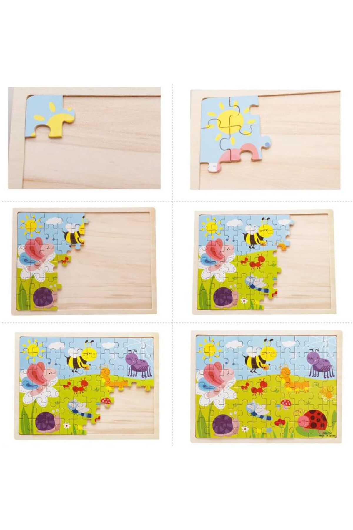 پازل چوبی رنگارنگ ۶۰ تکه، اسباب‌بازی آموزشی پیش‌دبستانی کودکان، چندرنگ