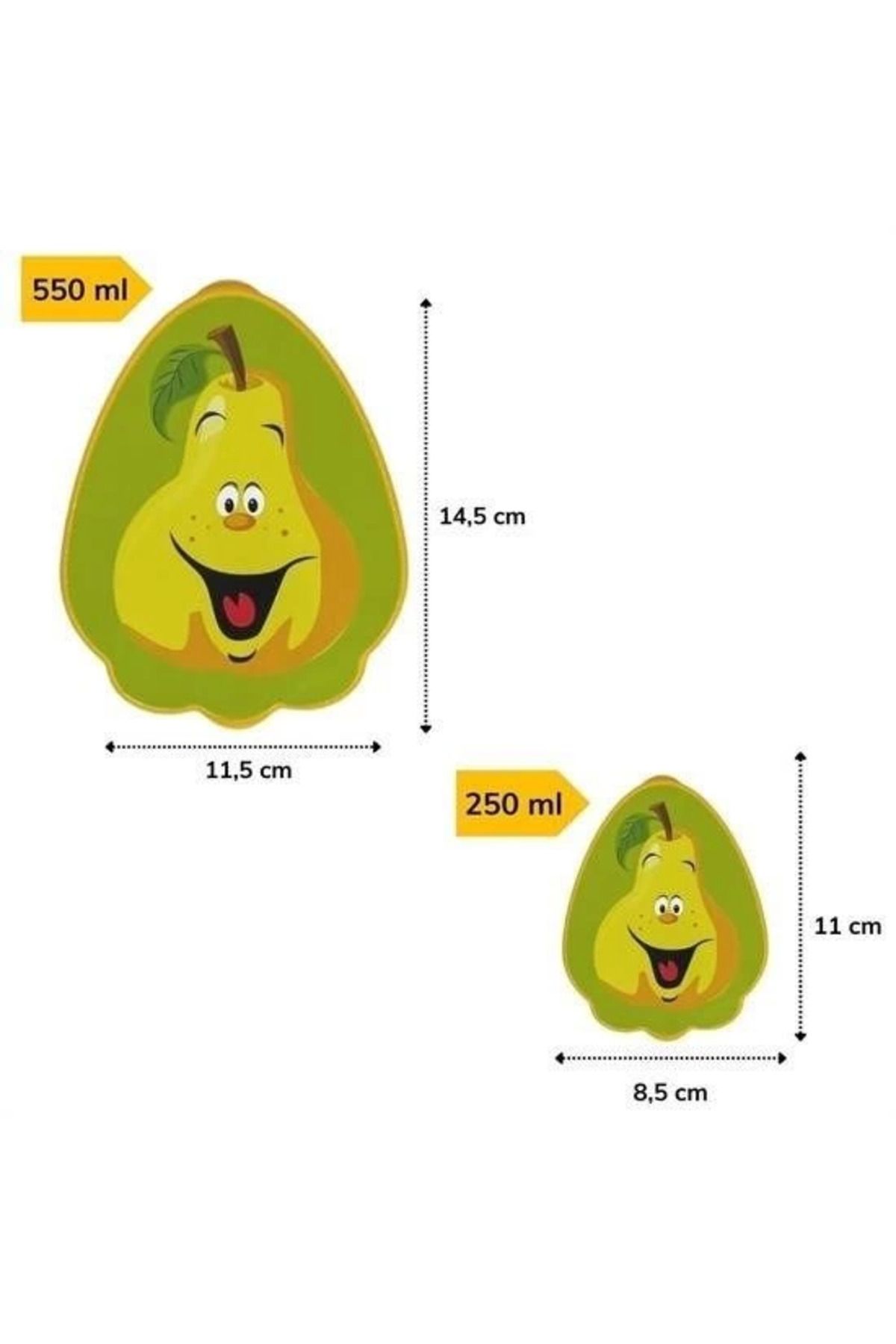 BYKOPUZ-Set of 2 Nesting Pear Model Storage and Feeding Containers (550 ml + 250 ml) 4