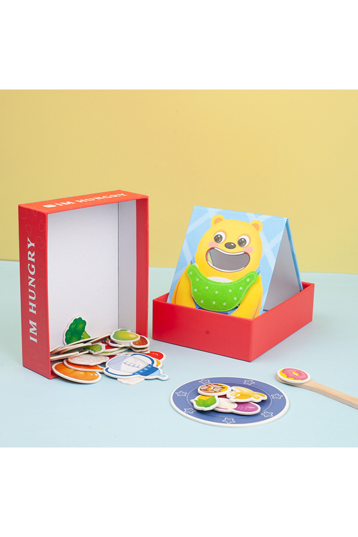 یک بازی شبیه‌سازی تغذیه خرس تدی توسط والد و کودک، آموزش اوایل کودکی، حرکت ظریف نوزاد، s.