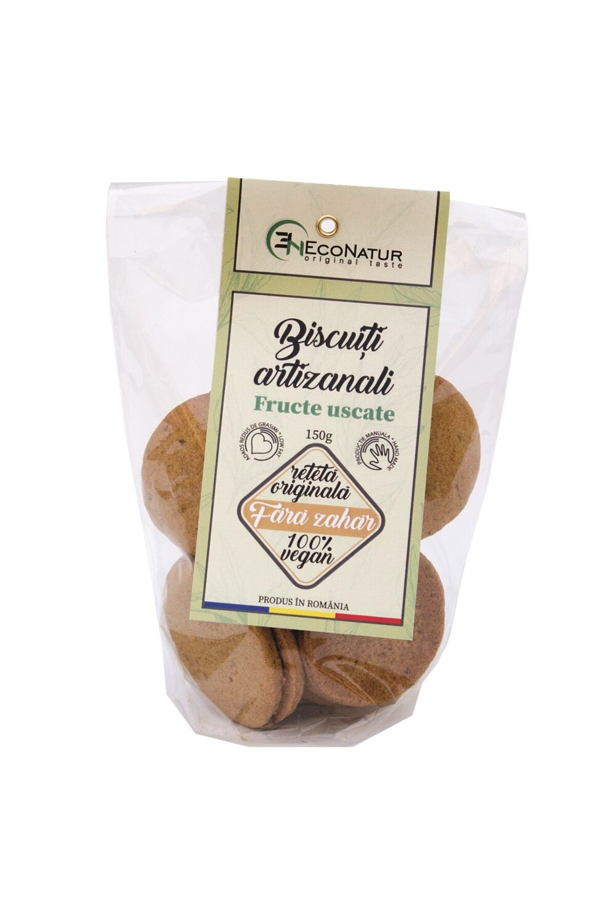 eco natura pet Biscuiți Artizanali Vegani Fără Zahăr Cu Fructe Uscate, Econatur, 150g - One Size