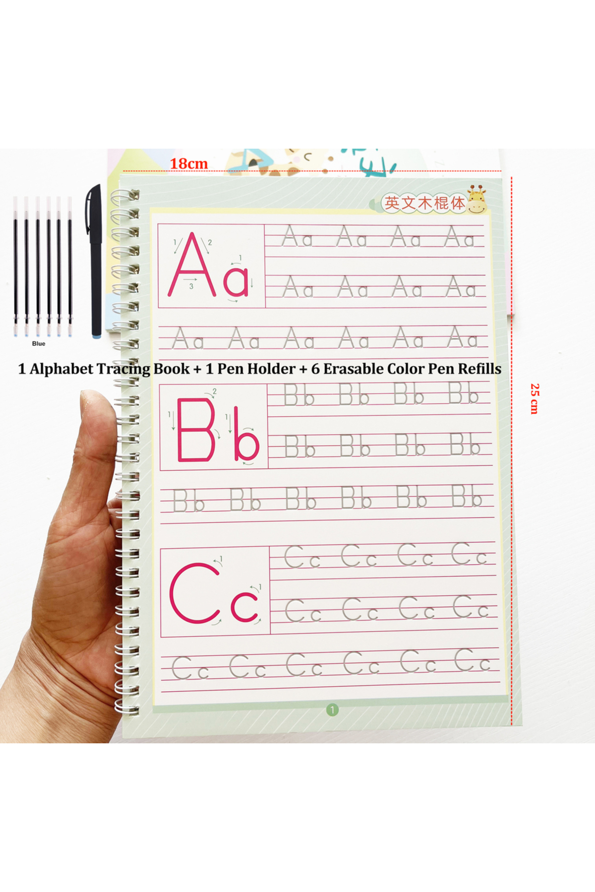 کتاب تمرین نوشتن الفبای انگلیسی گروو همراه با قلم