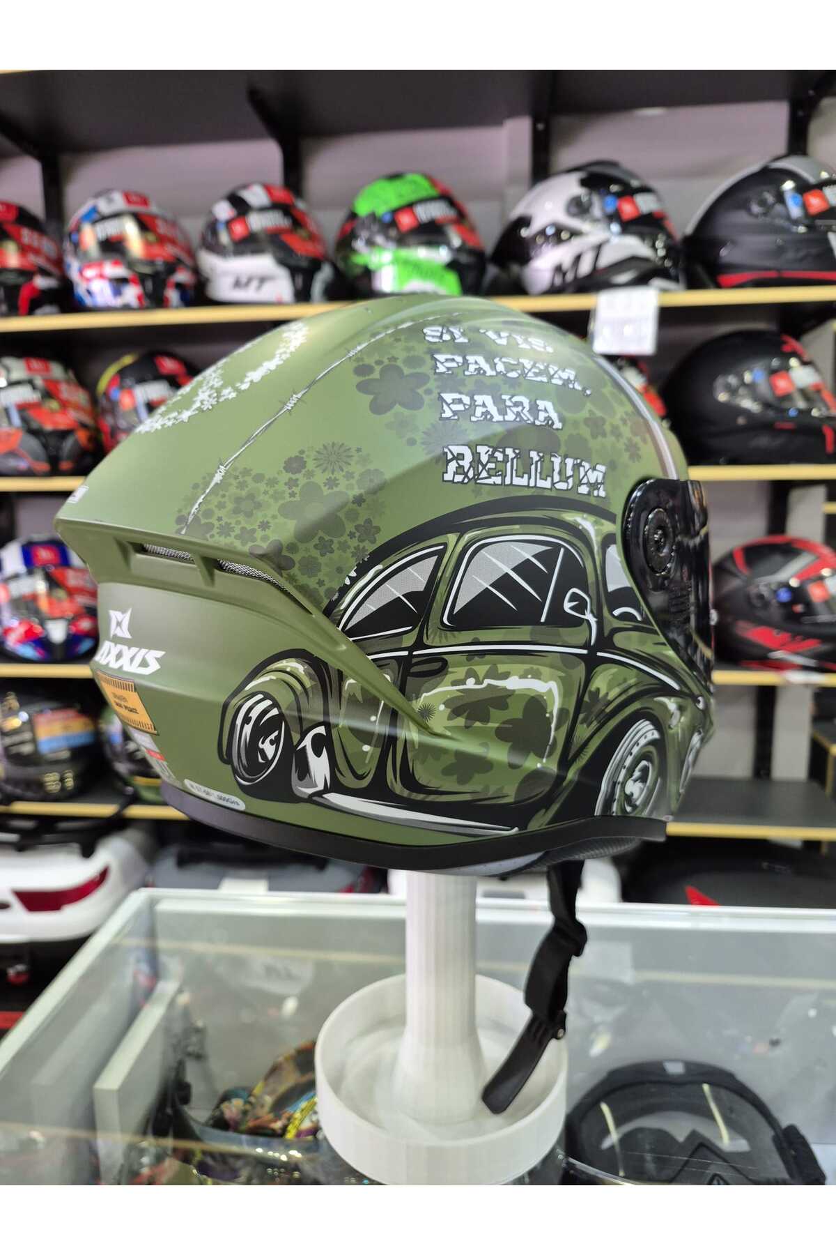Axxis DRAKEN S IRON PEACE C6 MAT GREEN KAPALI KASK - Fiyatı, Yorumları