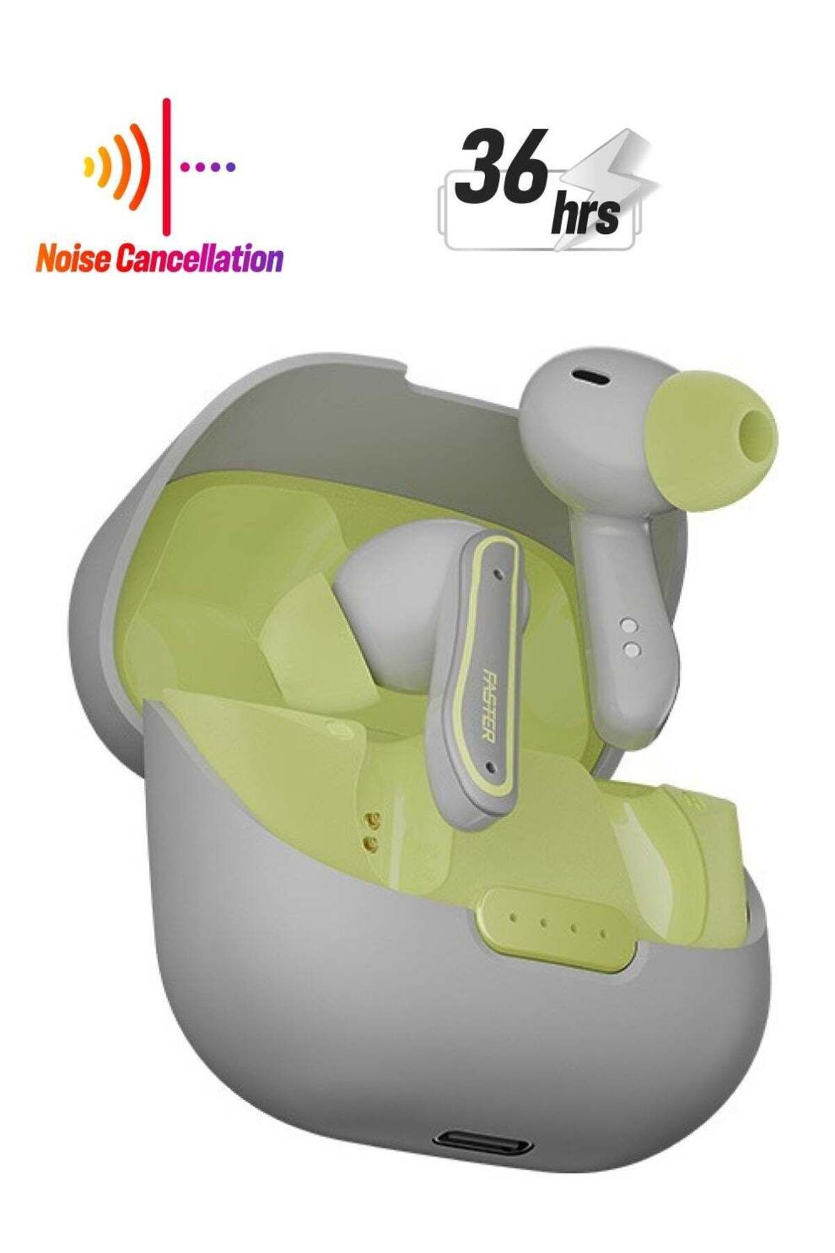 Faster-Roar Wireless Earbuds with Noise Cancellation (ANC+ENC) - 36 Hours Playtime with Bluetooth 5. 1