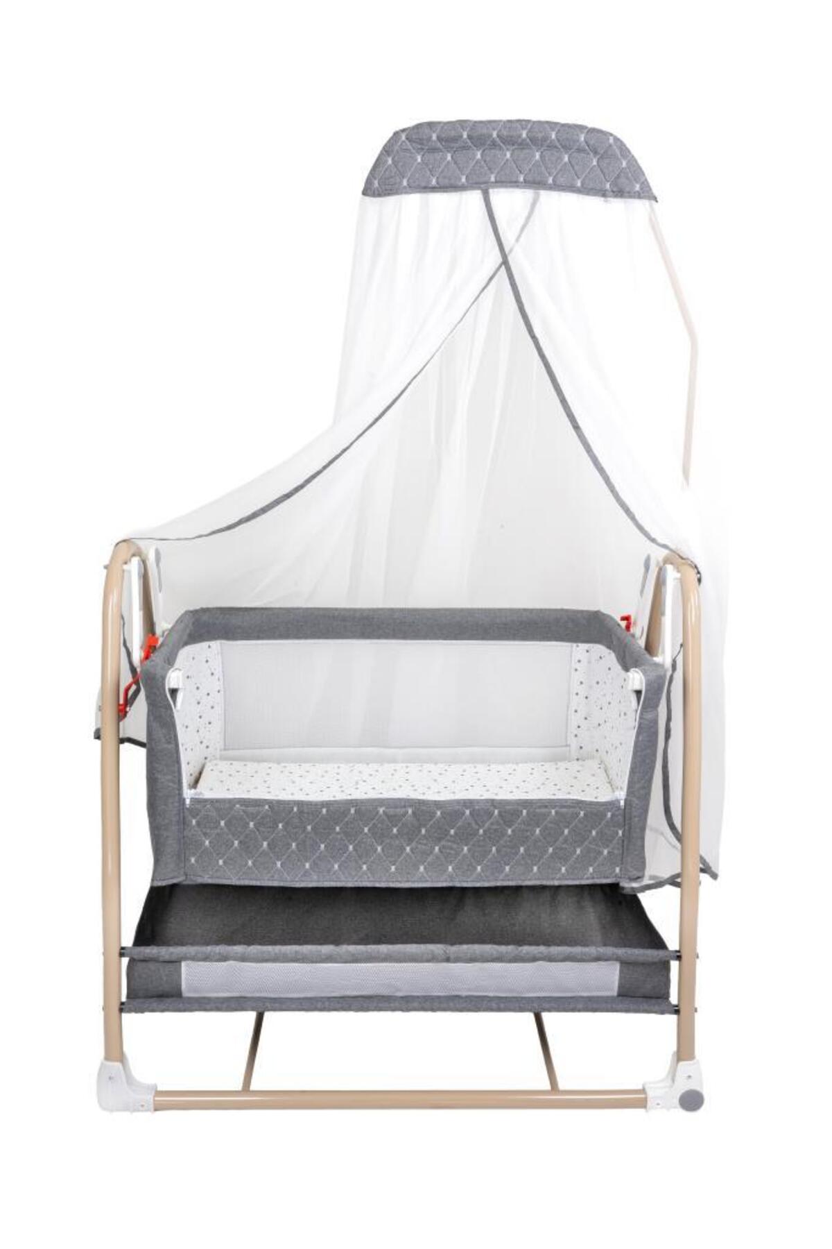 Tommybaby Royal Anne Yanı Beşik Tüllü Sepet Beşik Sallanabilir Bebek Beşiği Anne Yanı Beşik fotoğrafı 4 (önizleme)