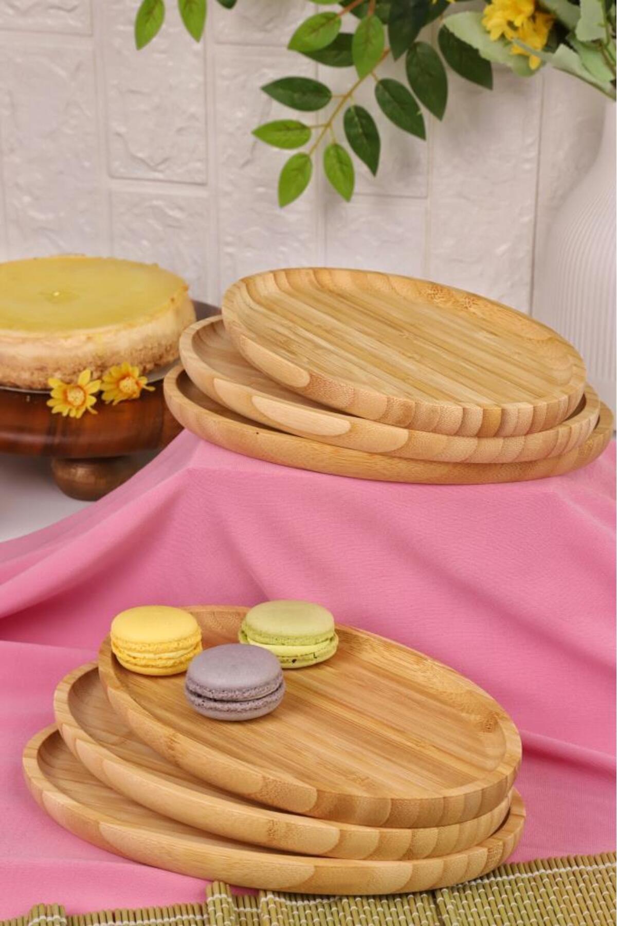 Bambum-Set of 6 Round Serving Plates – Breakfast, Cake and Presentation Plates Large 1