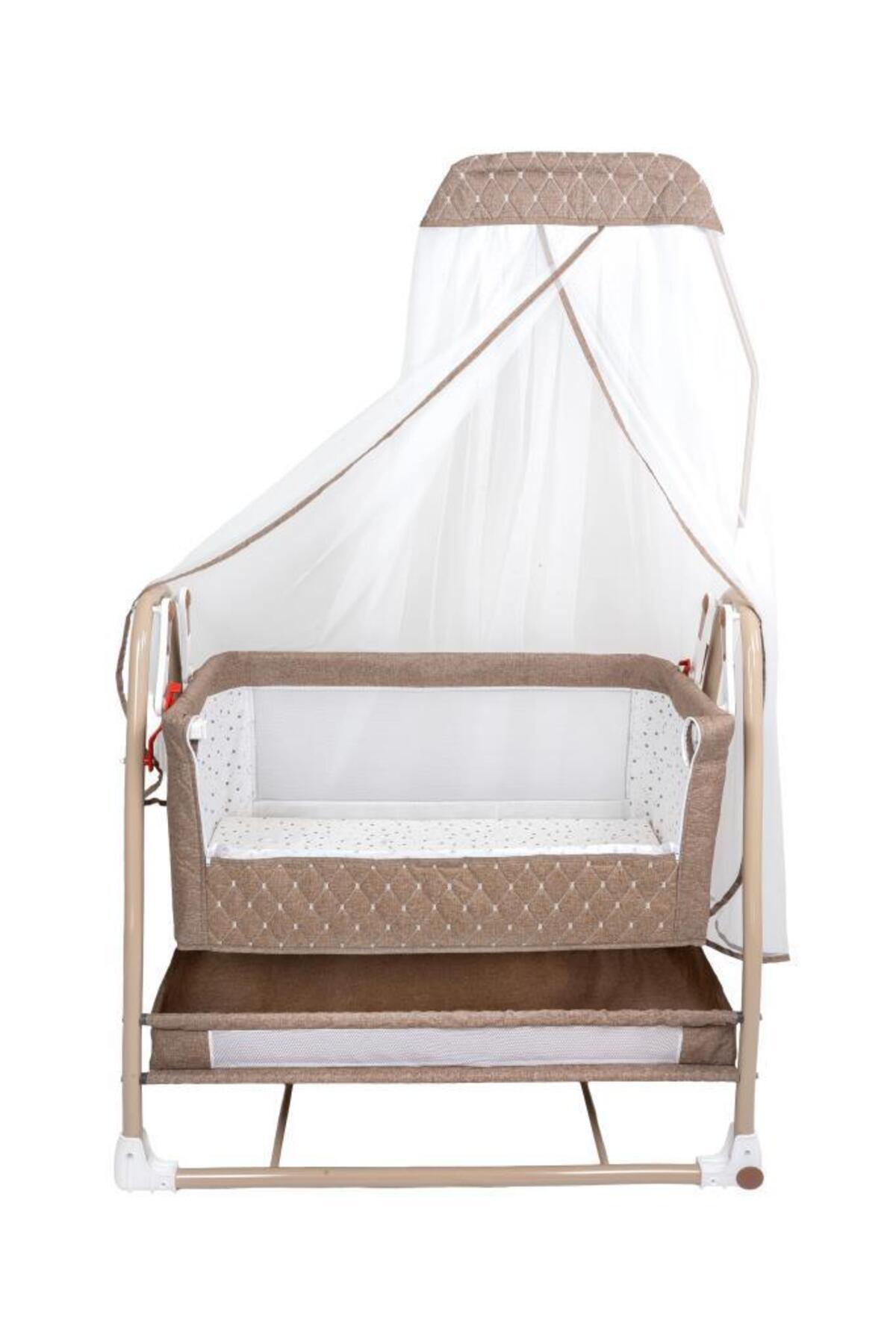 Tommybaby Royal Anne Yanı Beşik Tüllü Sepet Beşik Sallanabilir Bebek Beşiği Anne Yanı Beşik fotoğrafı 6 (önizleme)