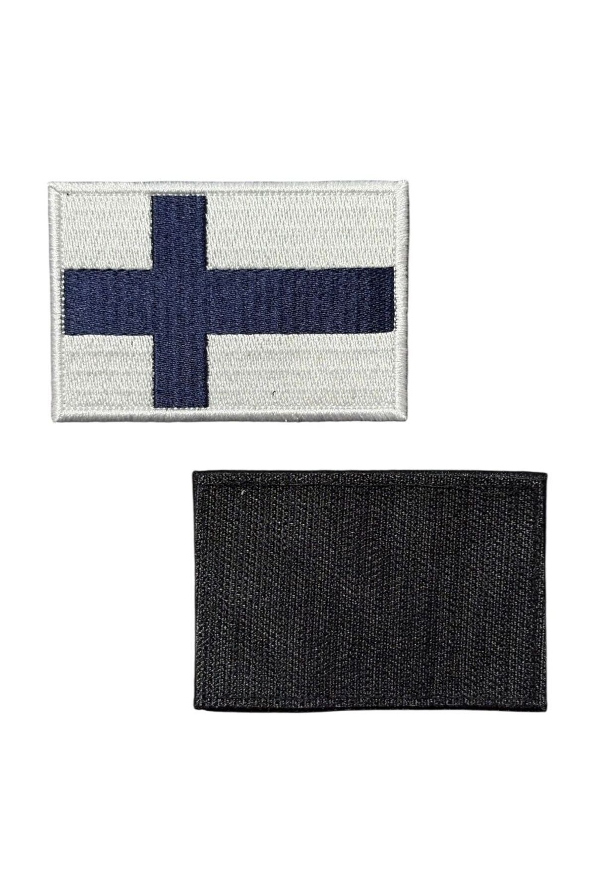 Ex Patch-Patch de broderie cu steagul Finlandei - 8x5 cm 2