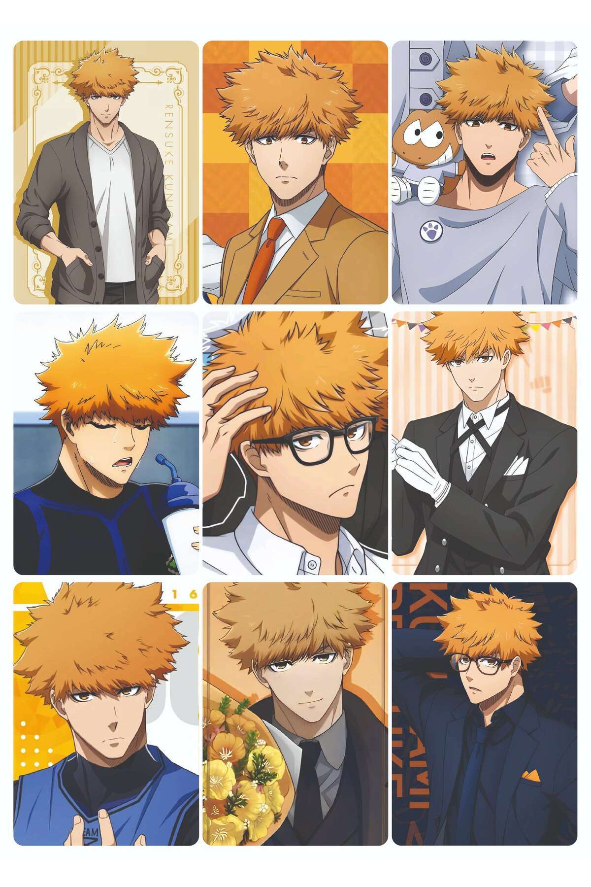 nihonwosekai Blue Lock Anime Photocard PC Seti 9 Adet Kunigami Rensuke