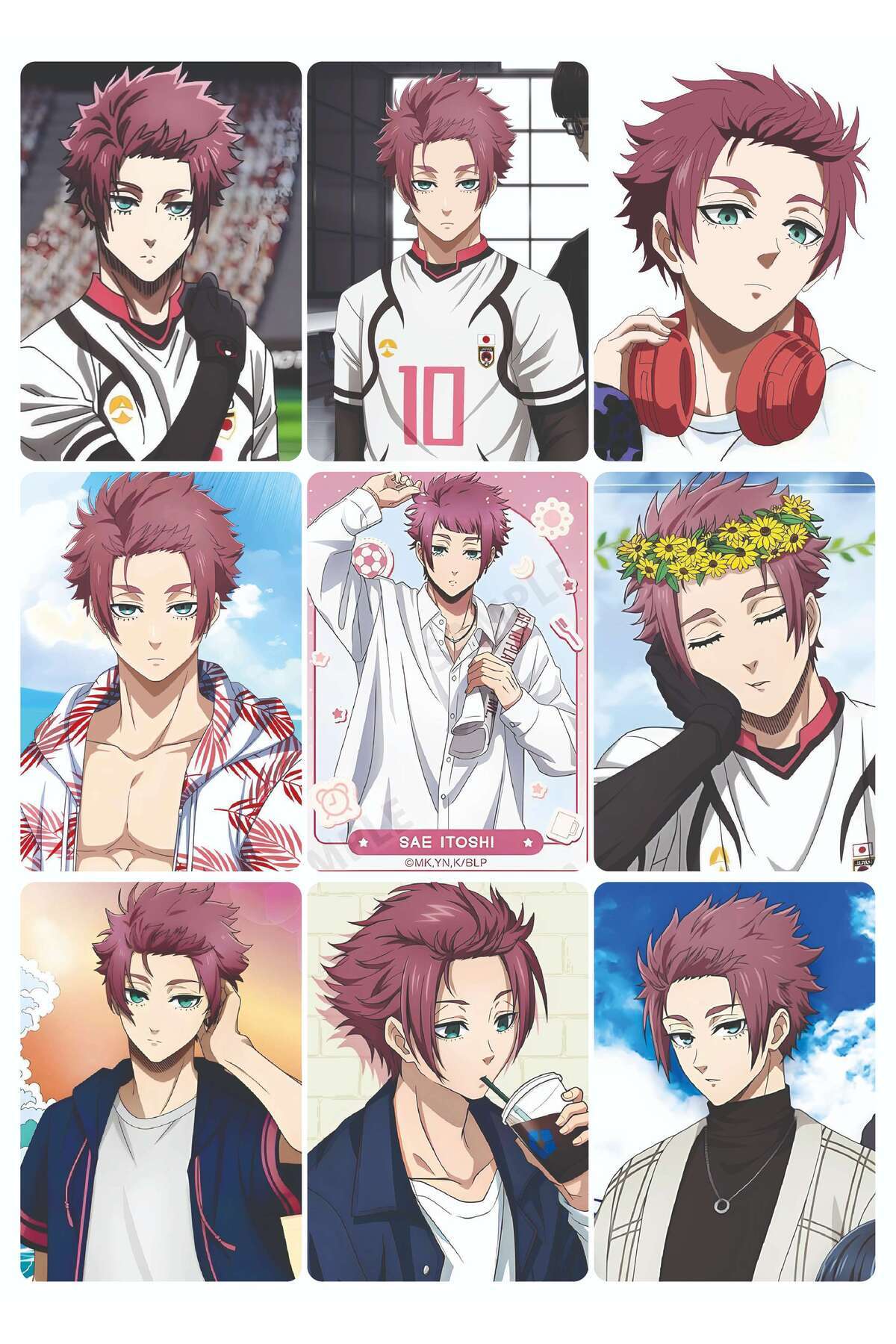 nihonwosekai Blue Lock Anime Photocard PC Seti 9 Adet Itoshi Sae