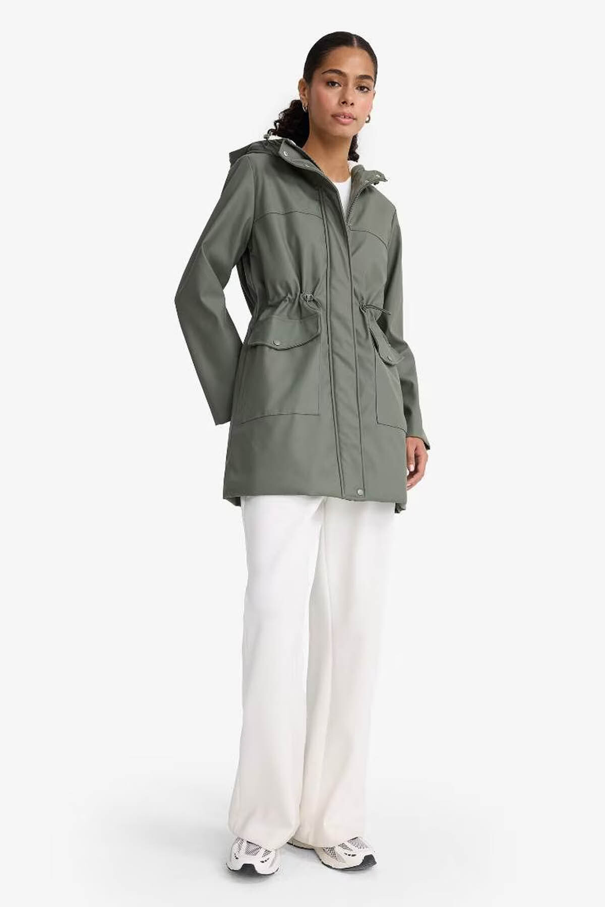 Defacto  Su Geçirmez Kapüşonlu Suni Deri Yağmurluk E8575AX25WN - Görsel 2