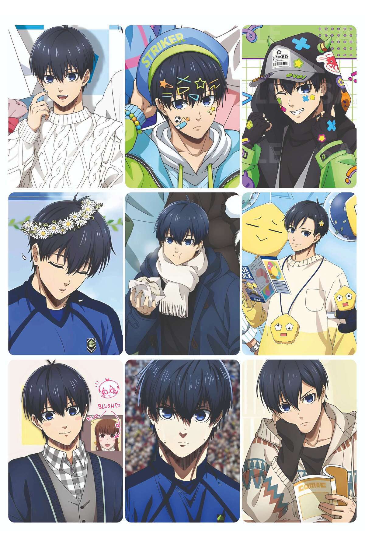 nihonwosekai Blue Lock Anime Photocard PC Seti 9 Adet Isagi Yoichi