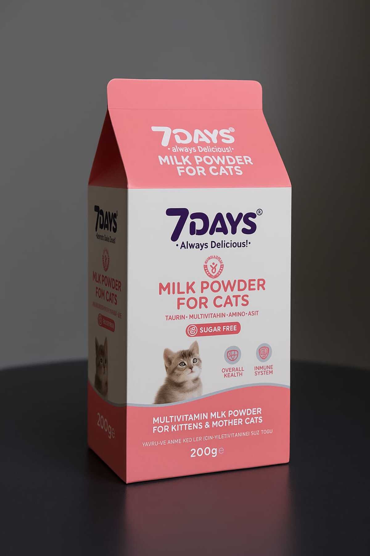 7DAYS 7 Days Yavru Ve Anne Kediler İçin Multivitaminli Süt Tozu 200 Gram