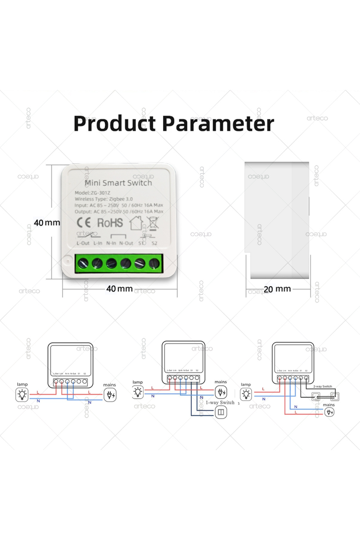 Choice-16A Mini ZigBee Smart Switch Module DIY Light Relay Breaker Intelligent Life App Control,Home Aut... 6