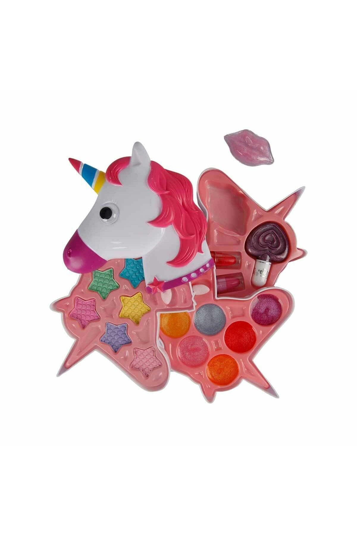 Genel Markalar Unicorn Makyaj Seti 3 Katlı, Çocuklar İçin Renkli ve Eğlenceli Güzellik Seti