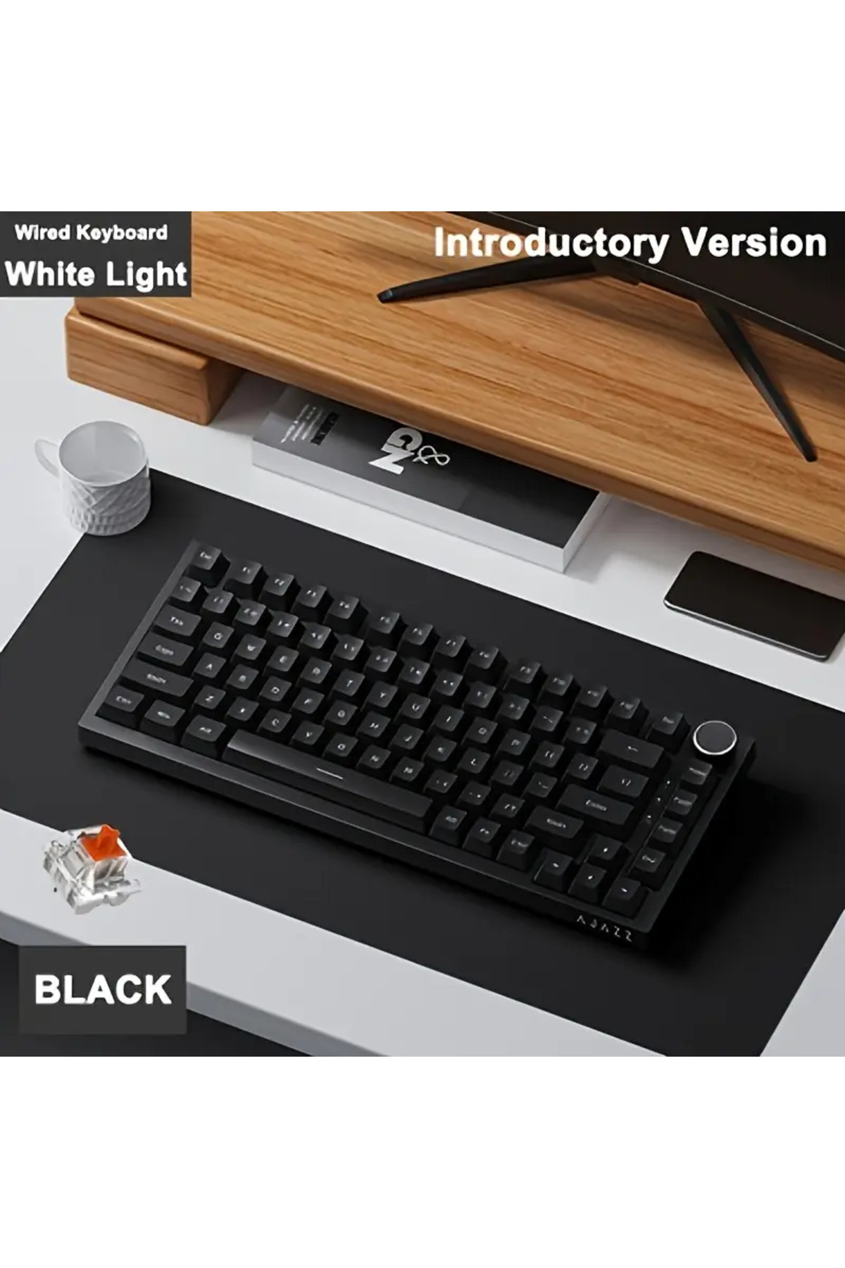 Ajazz-AK820 wired AK820 Wired with rotary volume buttons Hot-swappable keys for office and home mech 1
