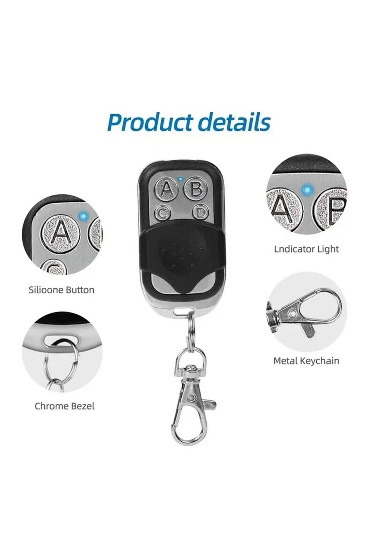 Choice-black Universal Garage ControlU niversal 4 Buttons 433MHZ Clone Fixed Learning Rolling Code Duplicat 5