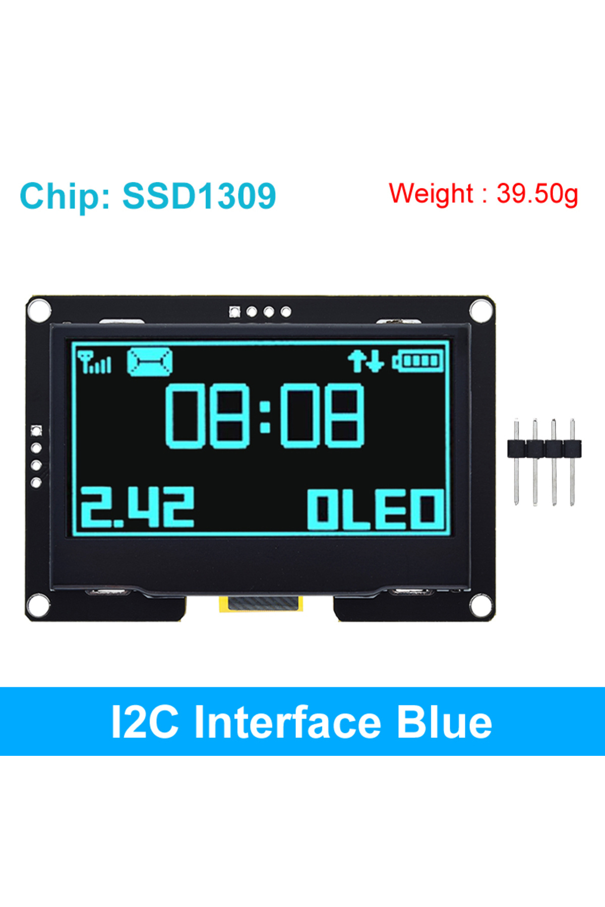 Choice-2.42 I2C Blue 2.42" 2.42 inch LCD Screen White Yellow 128x64 OLED Display Module IIC I2C SPI Serial 1