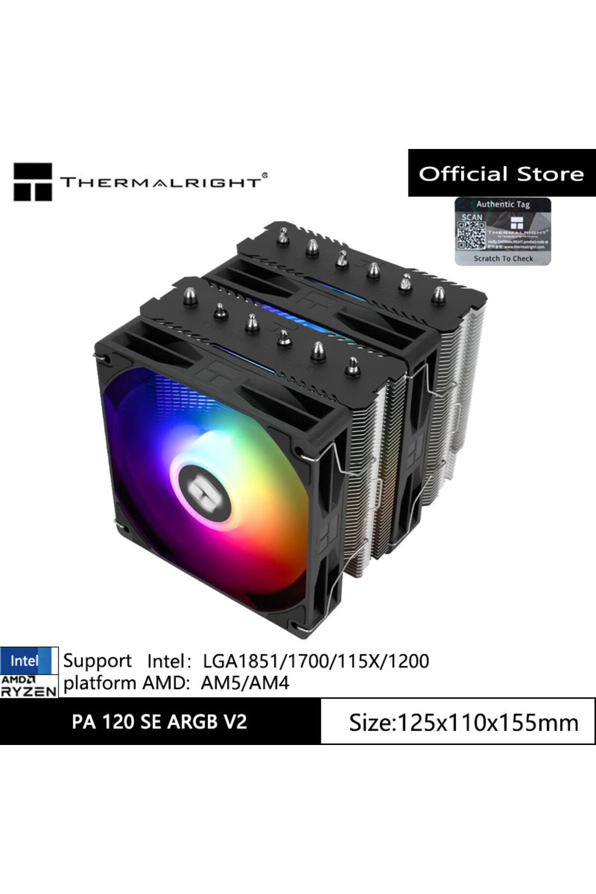 Choice-مبرد هواء لهيكل الكمبيوتر PEERLESS ASSASSIN 120 SE V2 ذو اللون الثابت من Thermalright 1